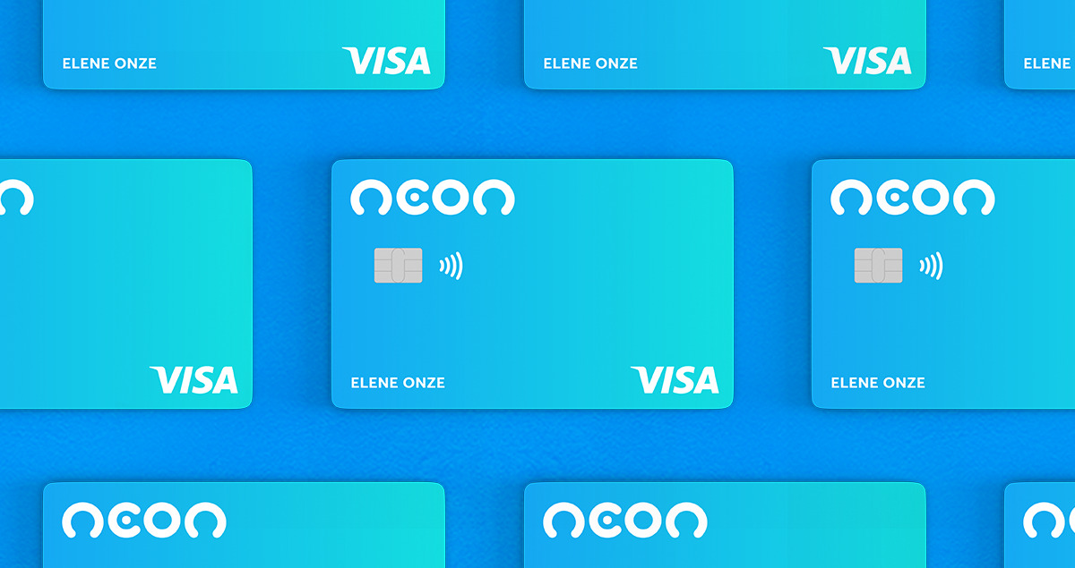 imagem com vários cartões neon enfileirados